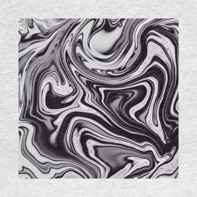 Black and White Groovy 70s Marbling Swirls 2 by lucybrownlane